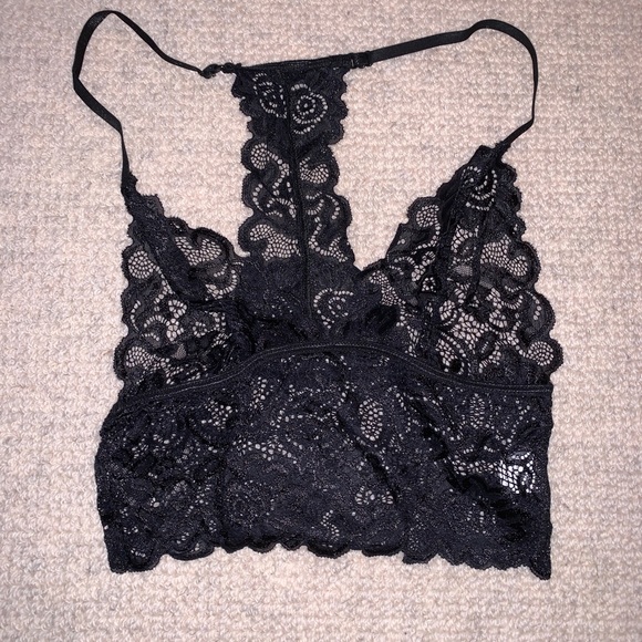 Black Crochet Lace Bralette Crop Top 🖤 S, M, L - Picture 14 of 15